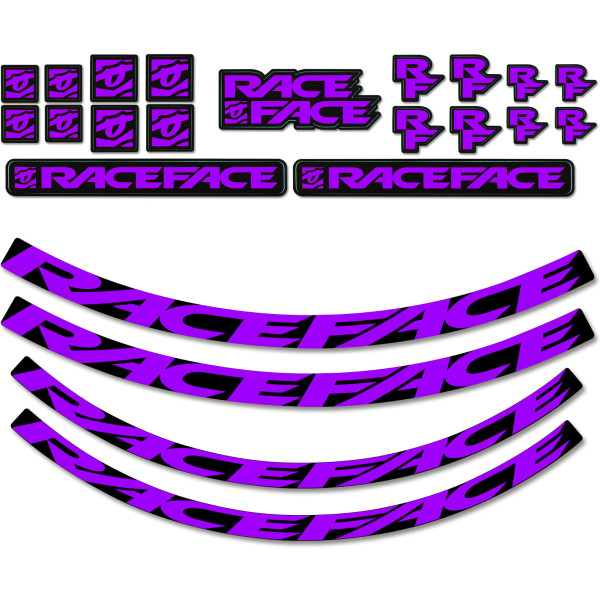 Race Face Wheel Sticker Kit Large Purple