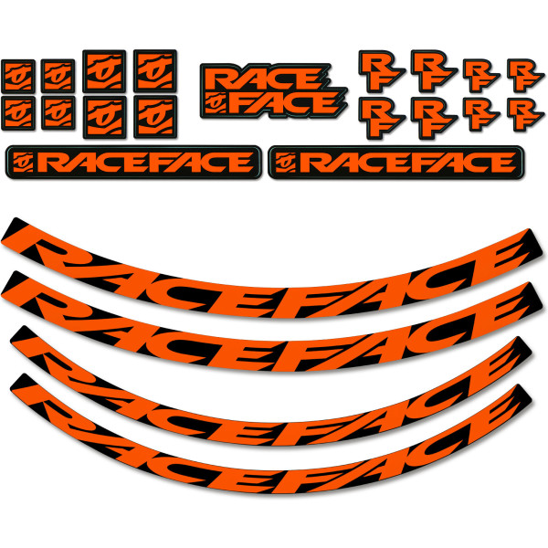 Kit d'autocollants de roues Race Face Medium Orange