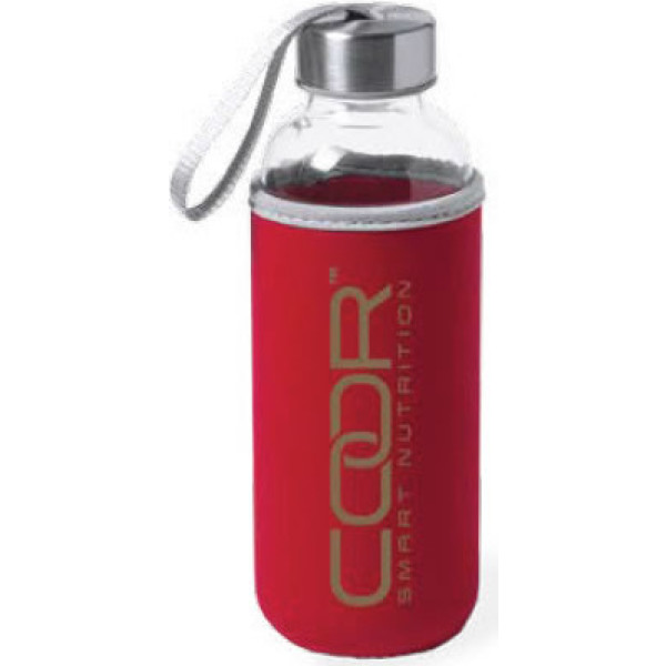 Coor Smart Nutrition by Amix Bottiglia di Vetro 420 Ml Coperchio Rosso