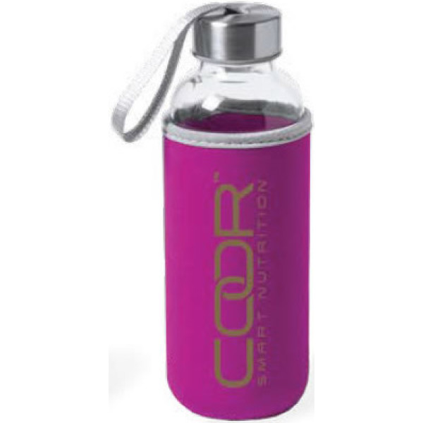 Coor Smart Nutrition by Amix Glass Bottle 420 Ml Pink Case