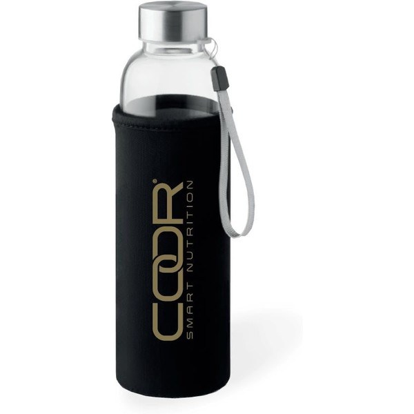 Coor Smart Nutrition by Amix Bouteille en Verre 500 Ml Infuseur Couvercle Noir