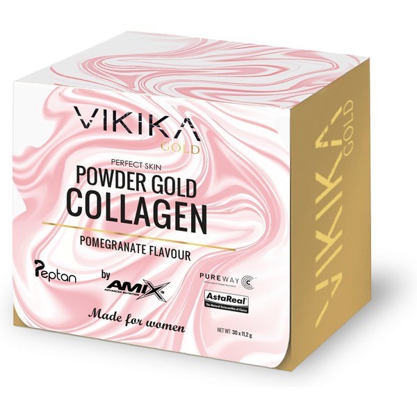 Vikika Gold By Amix Poeder Goud Collageen 20 sachets X 11.2 Gr