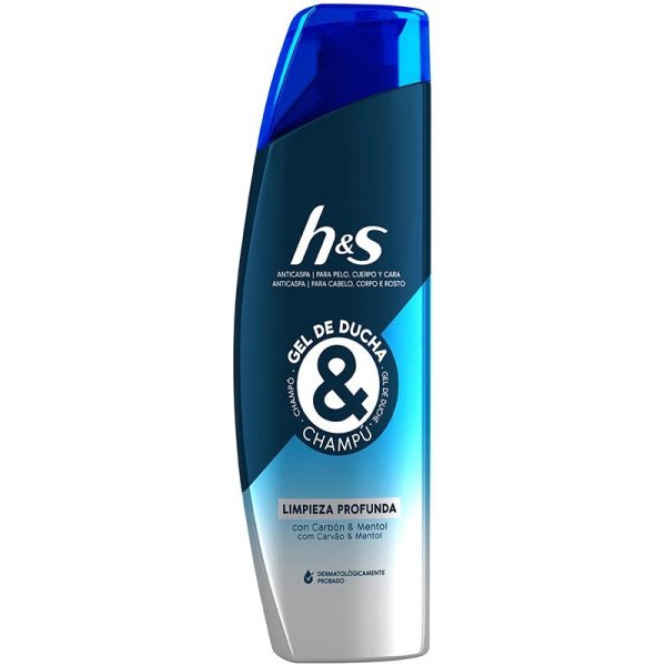 Head & Shoulders Gel de banho H&S e shampoo de limpeza profunda 300 ml unissex