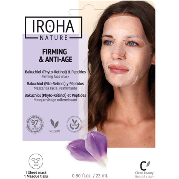 Iroha Nature Masque Visage Raffermissant & Anti-âge Backuchiol & Peptides 2 Unisexe