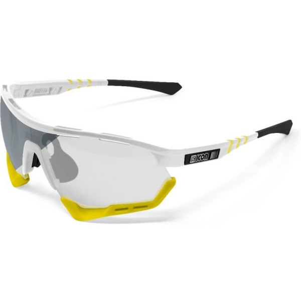 Óculos Scicon Aerotech Scnxt lente fotocromática prateada/armação branca