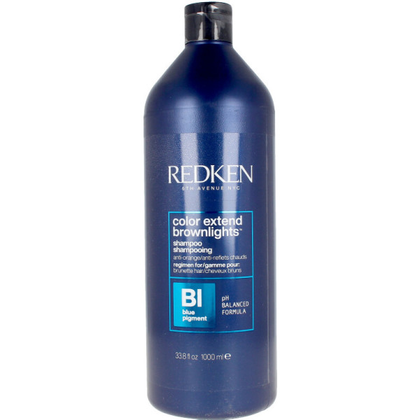 Redken Color erweitert braune Highlights, blautönendes Shampoo, 1000 ml, Unisex