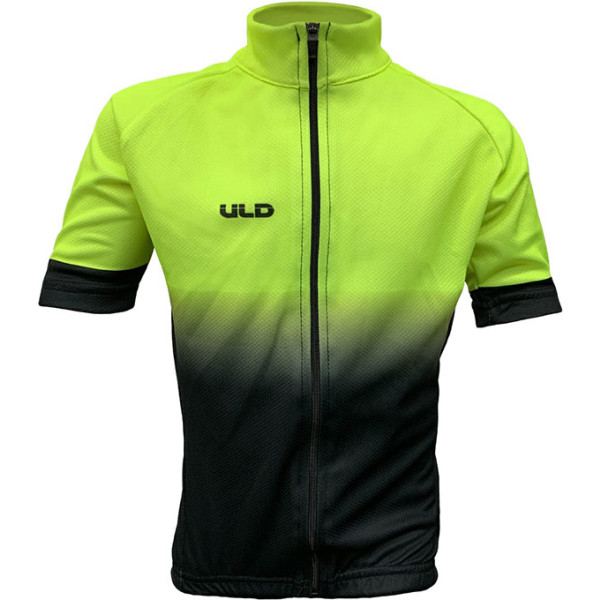 Uld Boy's Short Sleeve Jersey Polyester Microfibre/Lycra Respirant Manches Fluo Yellow/Black