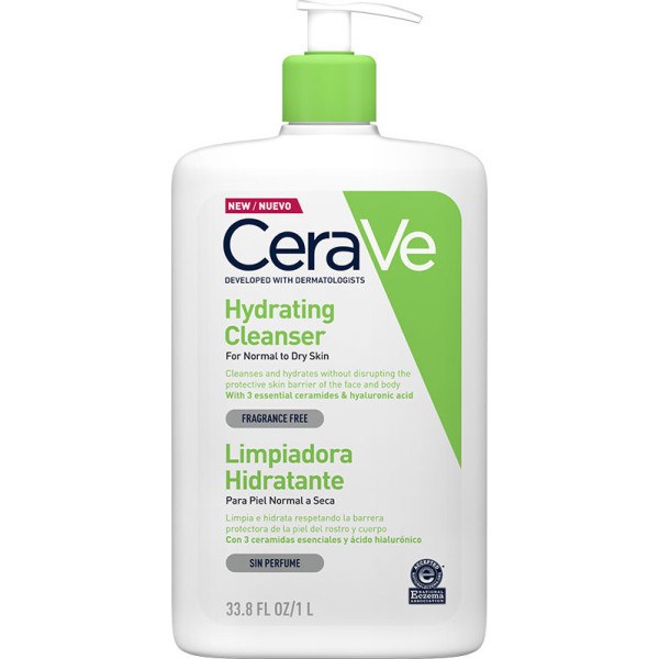 Cerave Hydraterende Reiniger voor Normale tot Droge Huid 1000 Ml Vrouw