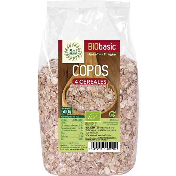 Solnatural Copos De 4 Cereales Bio 500 G