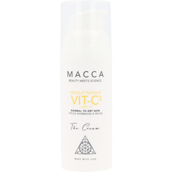 Macca Absolut Stralende Vit-c3 Crème Spf15 Normale tot Droge Huid 50 Ml Unisex