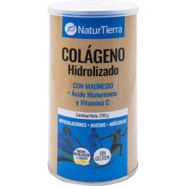 Naturtierra Colágeno Hidrolizado Con Magnesio + ácido Hialurónico Y Vit. Unisex 250 gr