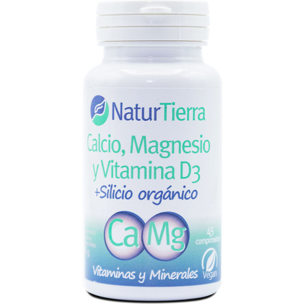 Naturtierra Calcium+Magnésium+Vitamine D3+Silicium Organique 45 Caps