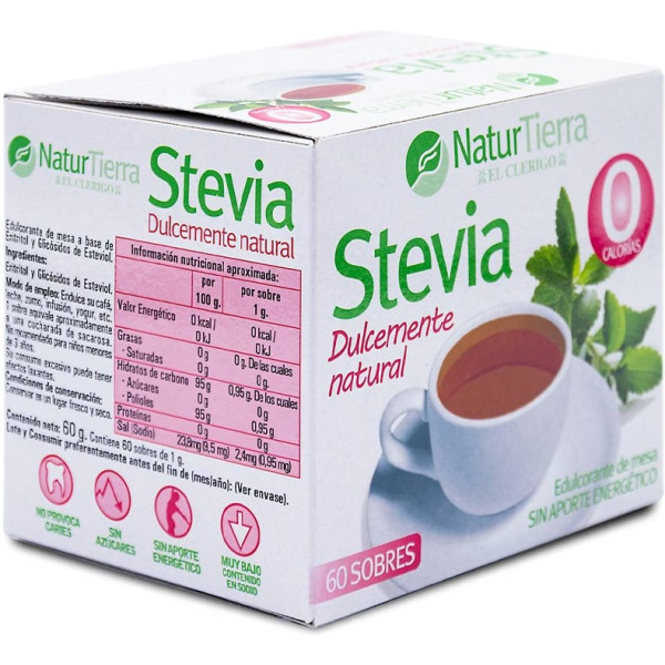 Naturtierra Stevia Zoetstof 60 Enveloppen