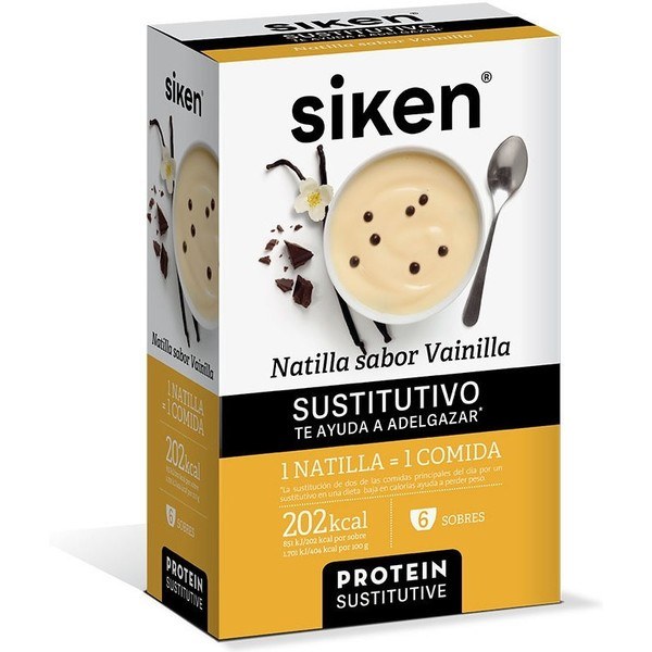 Siken Protein substituto de creme de baunilha 6 saquetas