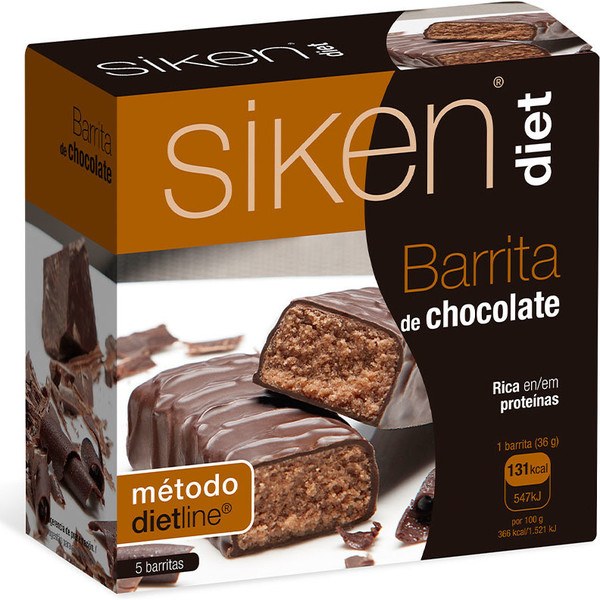 Barra de Chocolate Siken Diet 5 unidades x 36 gr
