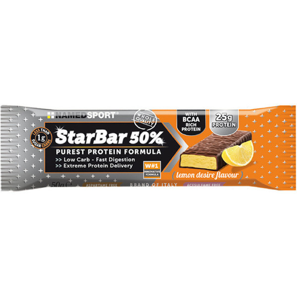 Namedsport Starbar 50% Protein Before/After Lemon 50 Gr (24 Unités)