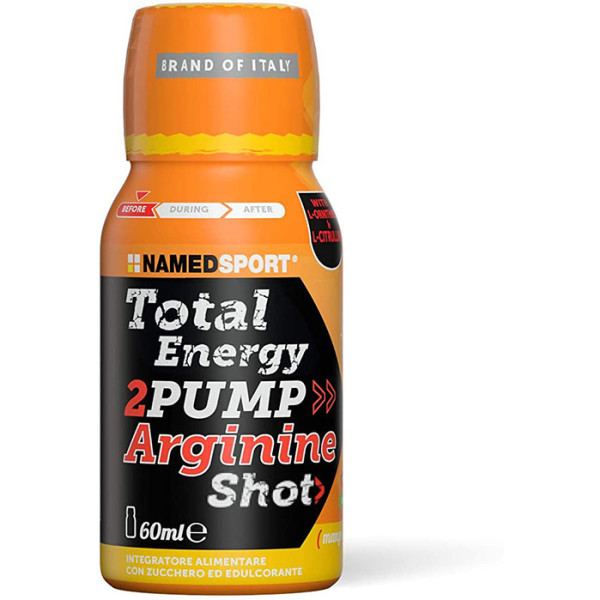 Namedsport Total Energy Drink 2pump Arginine Shot Avant Mangue Pêche 60 Ml (50 unités)