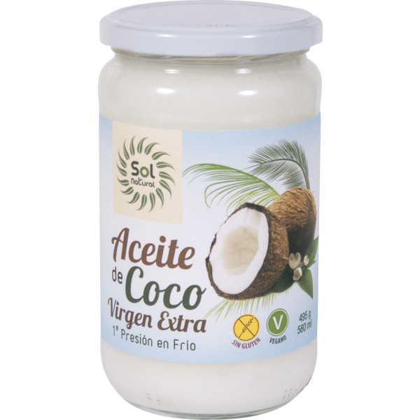Olio di cocco extra vergine biologico Solnatural 580 ml