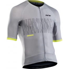 Northwave Maillots M/c Storm Air Gris-amarillo