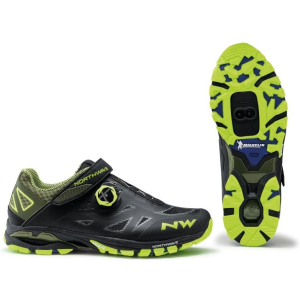 Northwave Zapatillas Spider Plus 2 Negra Amarilla Fluo