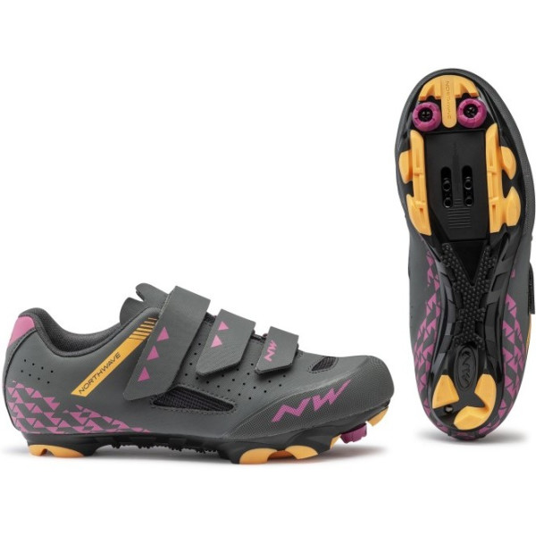 Chaussures Northwave Origin Femmes Anthracite Fuchsia Orange Orange
