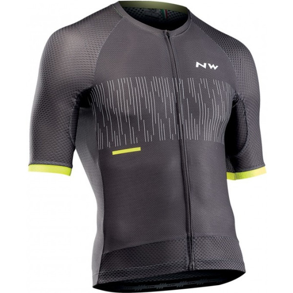 Northwave Maillots M/c Storm Air Antracita-amarillo