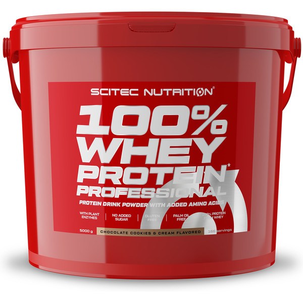 Scitec Nutrition 100% Whey Protein Professional 5 Kg - Verbesserte Formel ohne Gluten oder Zucker