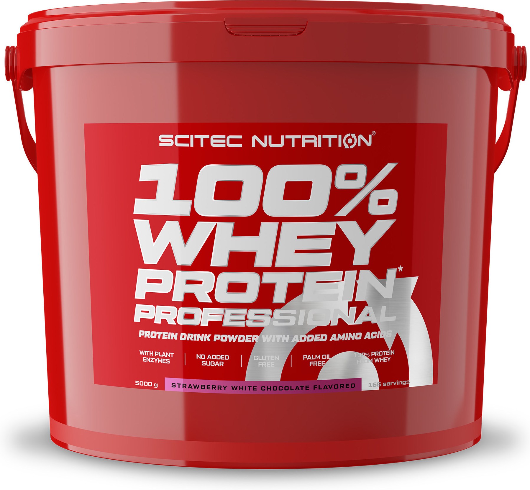 Scitec Nutrition 100% Whey Protein Professional 5 Kg - FóRmula Mejorada Sin Gluten Ni AzúCares Sabor Fresa-Chocolate Blanco-image