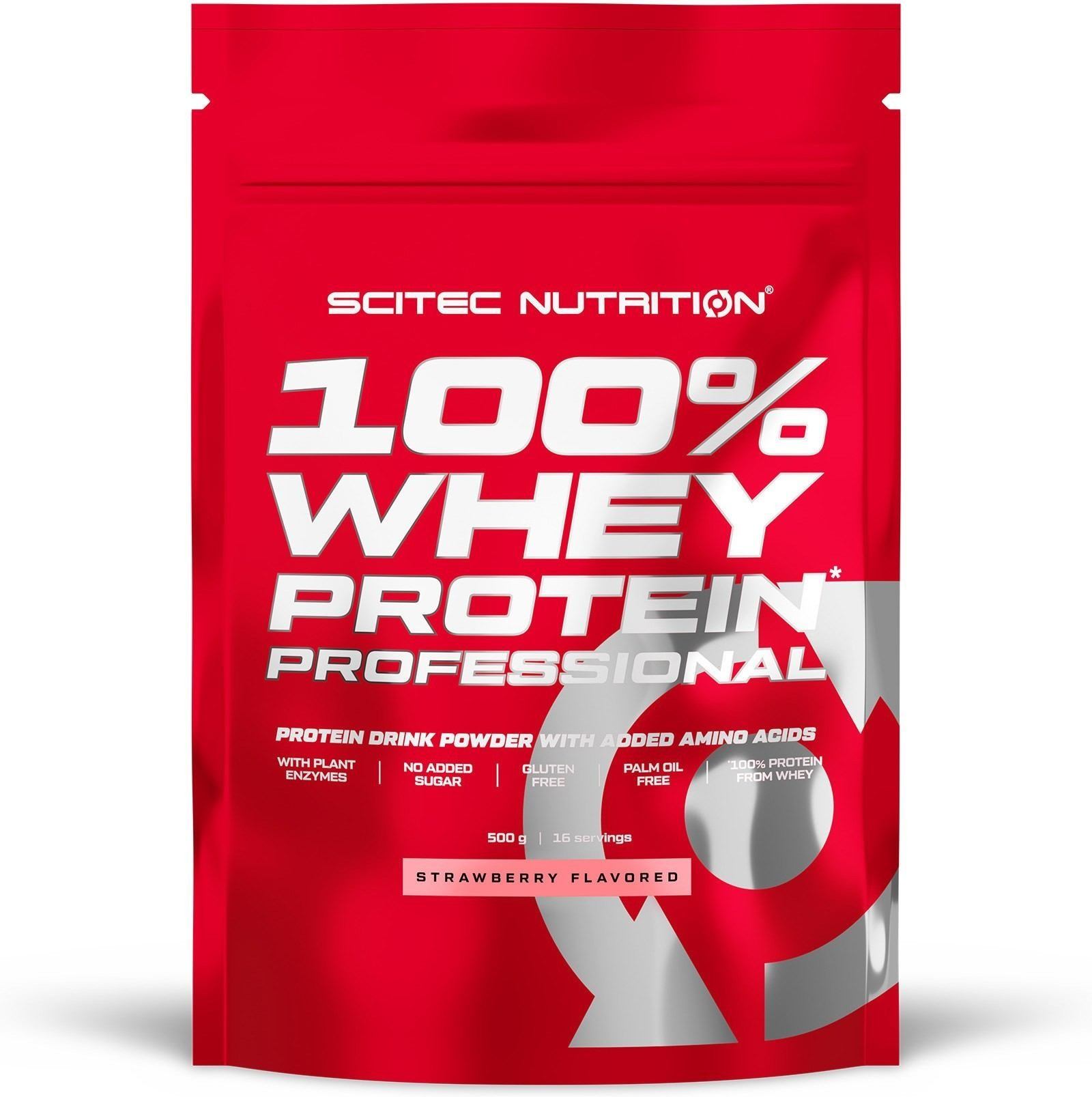 Scitec Nutrition 100% Whey Protein Professional 500 Gr - FÃ³Rmula Mejorada Sin Gluten Ni AzÃºCares Geschmack Erdbeere-image