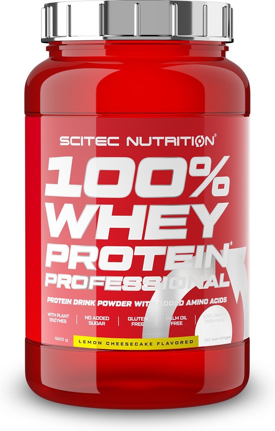 Scitec Nutrition 100% Whey Protein Professional 920 Gr - FÃ³rmula Mejorada Sin Gluten Ni AzÃºcares Sabor LimÃ³n-Tarta de Queso-image