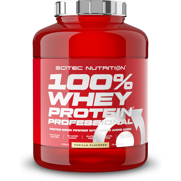 Scitec Nutrition 100% Whey Protein Professional 2,35 Kg - Formula potenziata senza glutine e senza zucchero