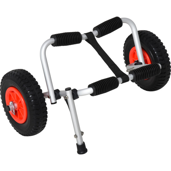 Homcom Carro De Transporte Plegable Para Kayak Carga 75 Kg Aluminio Ajuste Universal Con Ruedas Para Canoa Embarcación 575x33x2