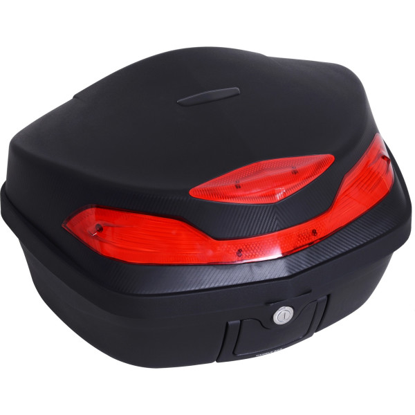Homcom Baúl De Moto Universal 48l Con Llaves Y Accesorios Topcase Para Casco Moto Caja De Motocicleta Ciclomotores Scooter