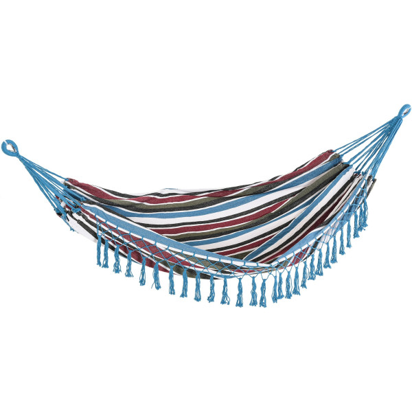 Outsunny Hamaca Doble Portátil De Algodón 300x150 Cm Con Bolsa De Transporte Para Exteriores Patio Jardín Playa Camping Carga