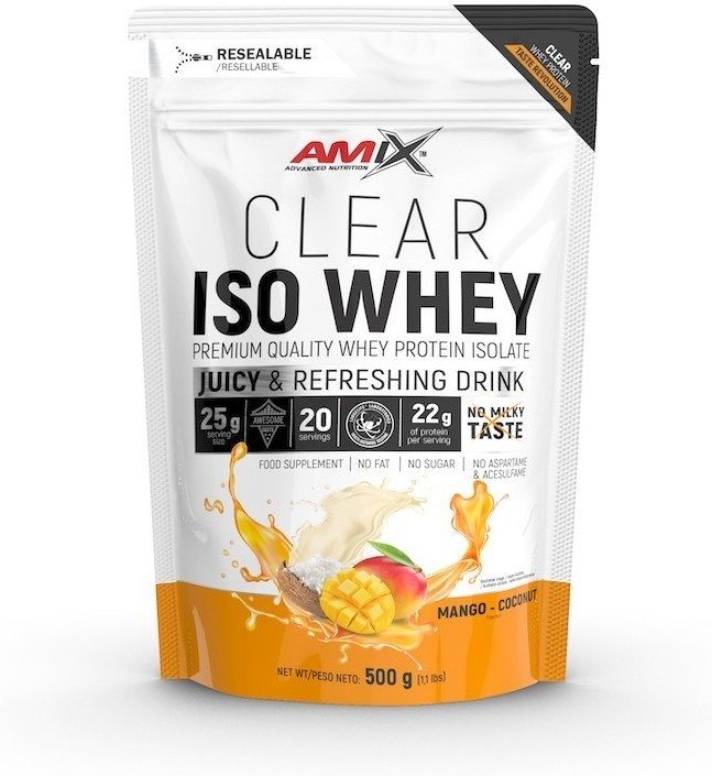 Amix Clear Iso Whey Protein 500 Gr - Aisaldo De ProteÃ­Na De Suero Cristalina, Sabores Refrescantes / Promueve El Aumento Y Mantenimiento De La Masa M-image