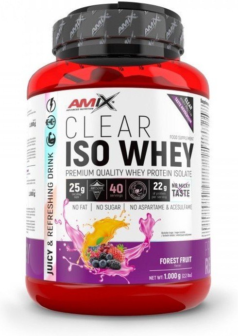 Amix Clear Iso Whey Protein 1 Kg - Aisaldo de ProteÃ­na de Suero Cristalina, Sabores Refrescantes / Promueve el aumento y mantenimiento de la masa mus-image