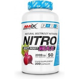 Amix Performance Nitro Beetroot Max 200 Caps - Nitro Betterave, capsules végétales adaptées aux végétaliens.