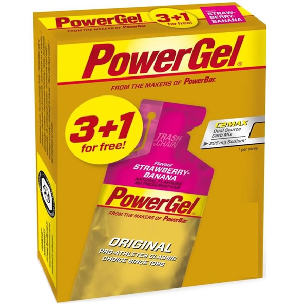 PowerBar Power Gel Fresa-Banana Pack 4 geles x 41 gr
