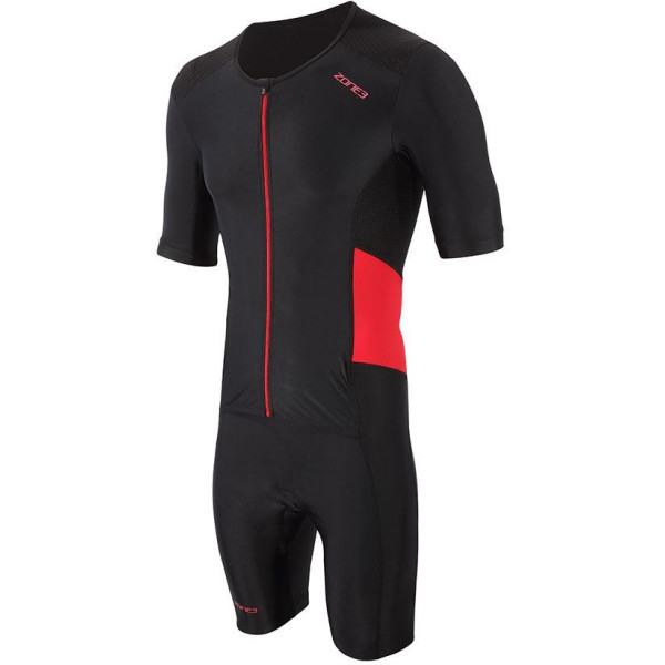 Zone3 Traje De Triatlón Men's Activate Short Sleeve Full Zip Negro/rojo