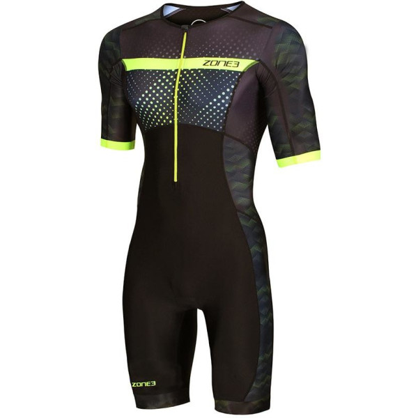 Zone3 Traje De Triatlón Men's Revolution Short Sleeve Full Print Negro/verde