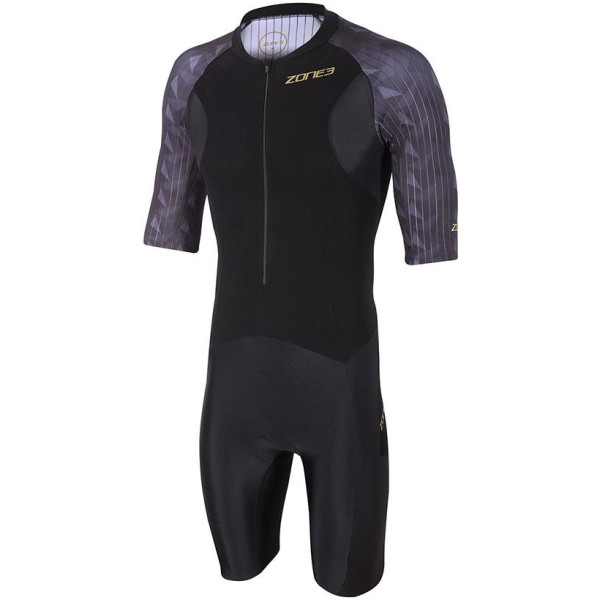 Zone3 Traje De Triatlón Men's Lava Short Sleeve Trisuit - Negro/dorado