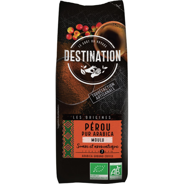 Bestemming Koffie Gemalen Peru 100% Arabica 250 Gr