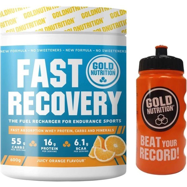 Pack REGALO GoldNutrition Fast Recovery 600 gr + Bidon 500 ml