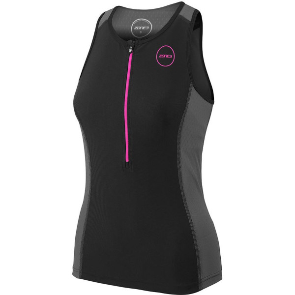 Zone3 Top Women's Aquaflo Plus Negro/gris/rosa Neon