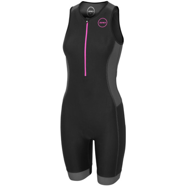 Zone3 Traje De Triatlón Women's Aquaflo Plus Trisuit Negro/gris/rosa Neon