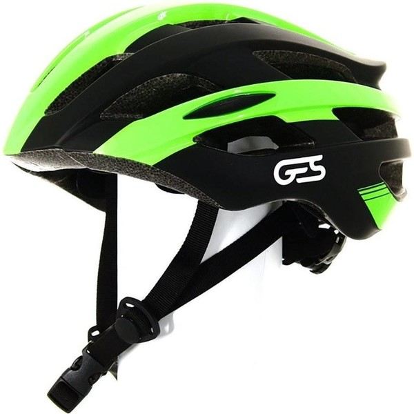 Ges Icon-12 Road/MTB Helm Zwart/Fluor Groen