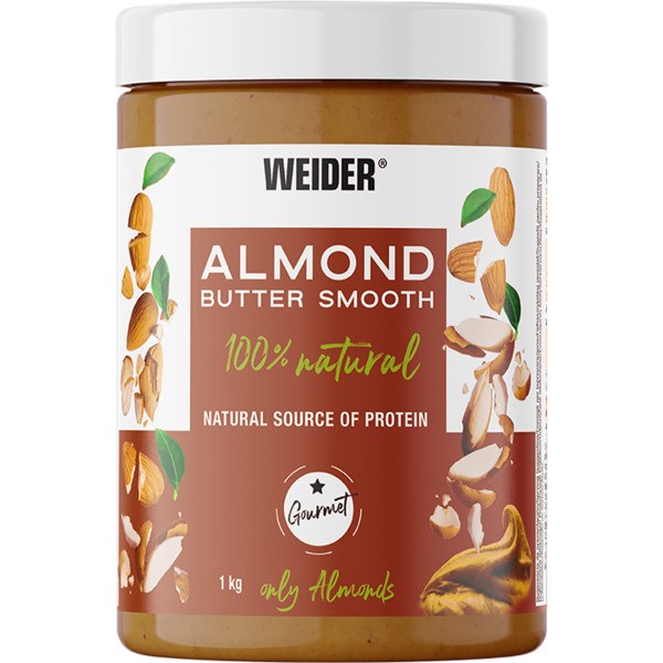 Weider Almond Butter Smooth 1 Kg - 100% Crema de Almendras Natural con Textura Suave y Cremosa