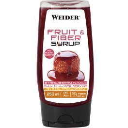 Weider Fruit & Fiber Syrup Strawberry 250 Ml - Xarope de Morango com Baixo Açúcar + 49% Fibra Com fruta verdadeira.