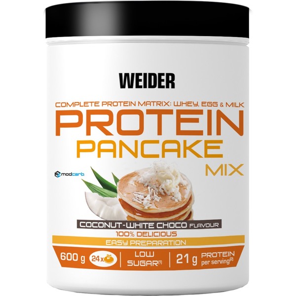 Weider Preparato per Pancake Proteici 600 Gr - Pancake Integrali con Farina d'Avena + Arricchiti con Proteine