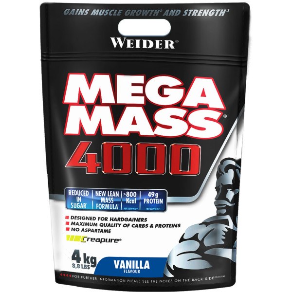 Weider Mega Mass 4000 4 Kg - Para el Crecimiento Muscular
